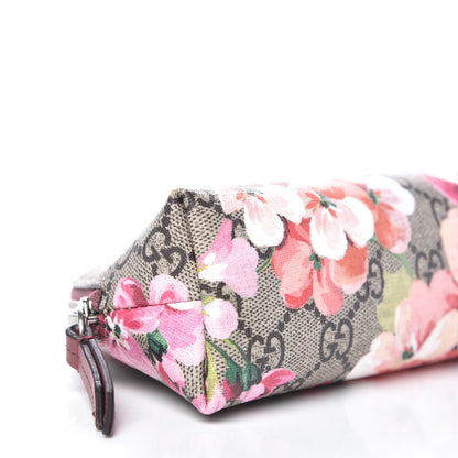 Gucci GG Supreme Monogram Blooms Small Pouch Cosmetic Case Beige Multicolor Dry Rose 8 of 9