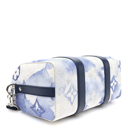 Louis Vuitton Monogram Watercolor City Keepall Blue 4 of 9