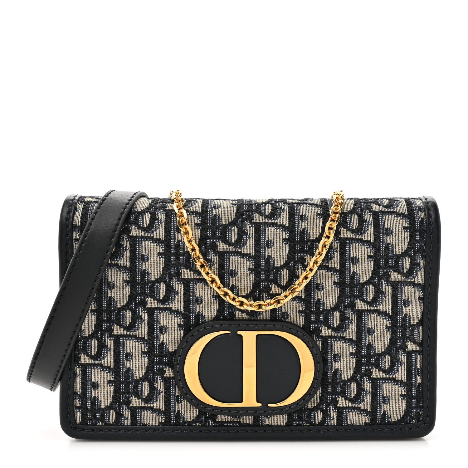 Christian Dior Oblique 30 Montaigne 2-In-1 Pouch Blue 1 of 11