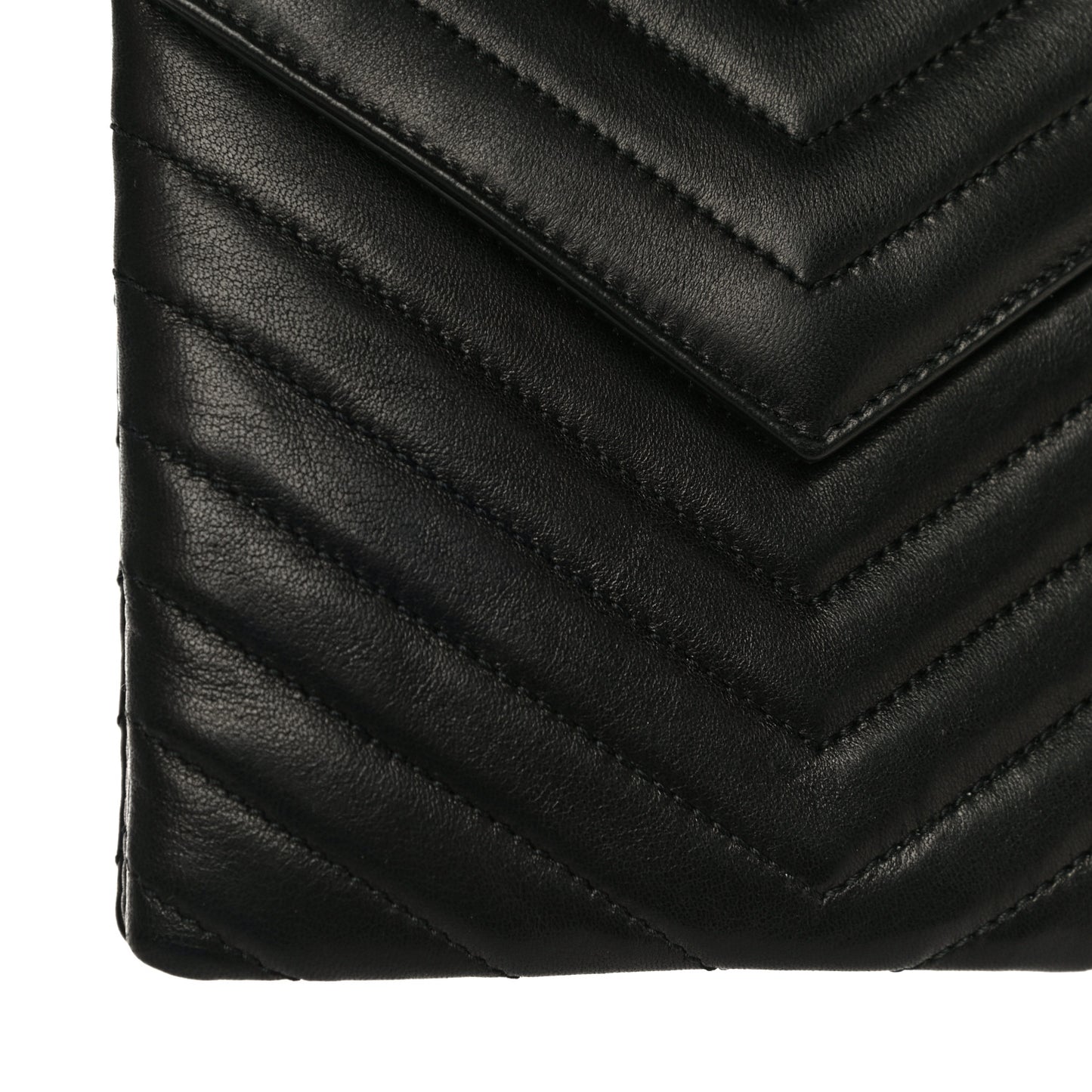 Lambskin Matelasse Monogram Double Flap Bag Black