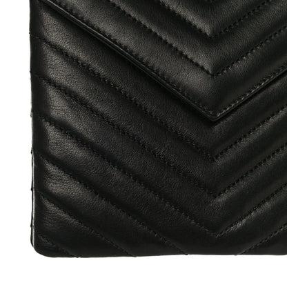 Saint Laurent Lambskin Matelasse Monogram Double Flap Bag Black 14 of 15