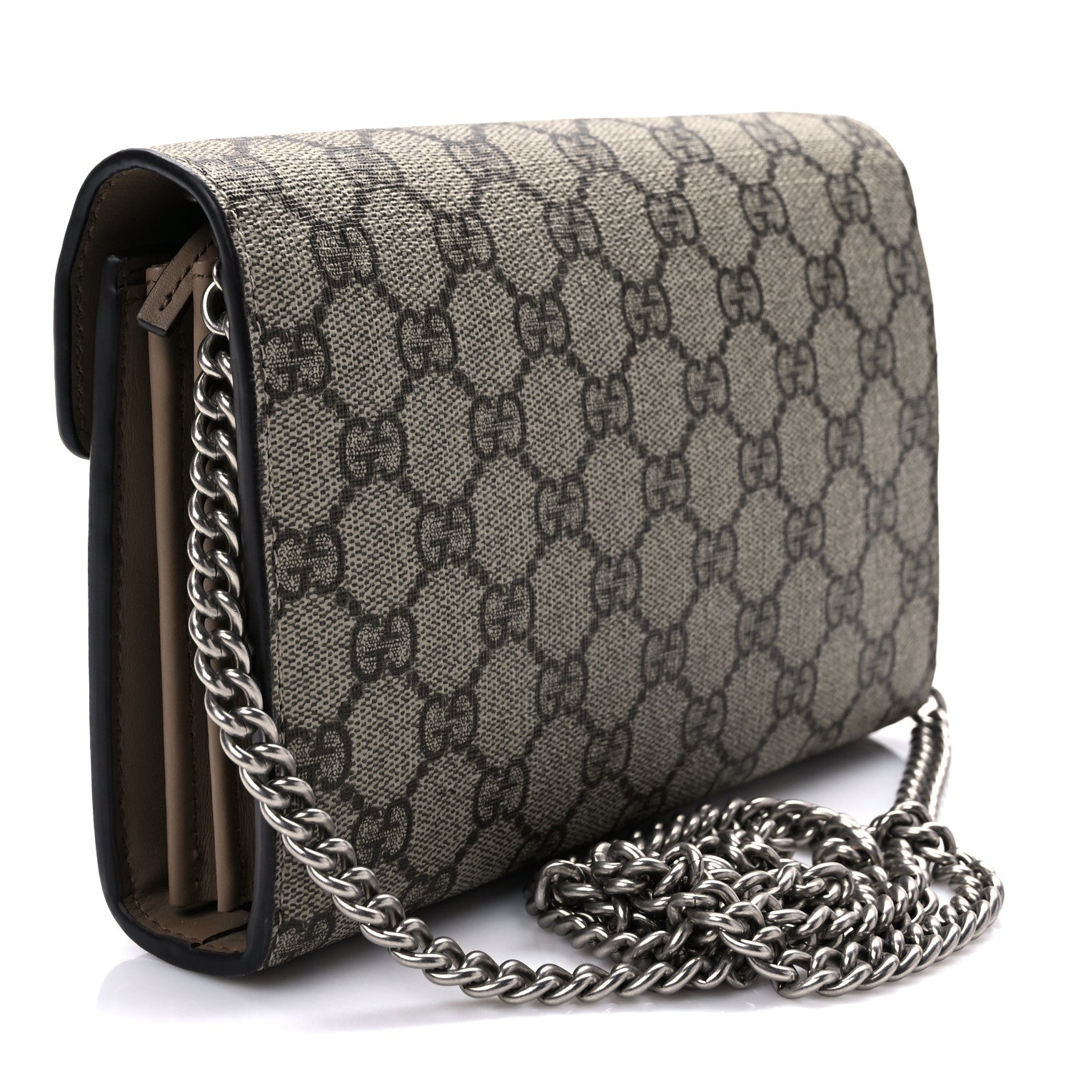 Gucci GG Supreme Monogram Mini Dionysus Chain Wallet Beige Taupe 3 of 8