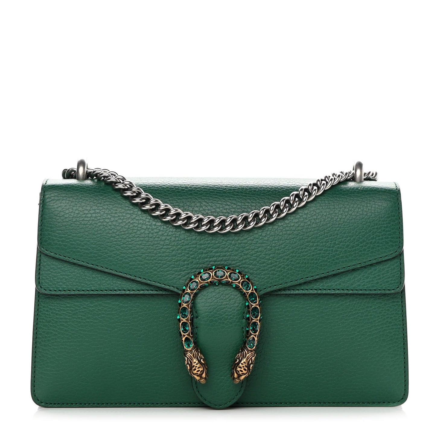 Pebbled Calfskin Small Dionysus Shoulder Bag Emerald
