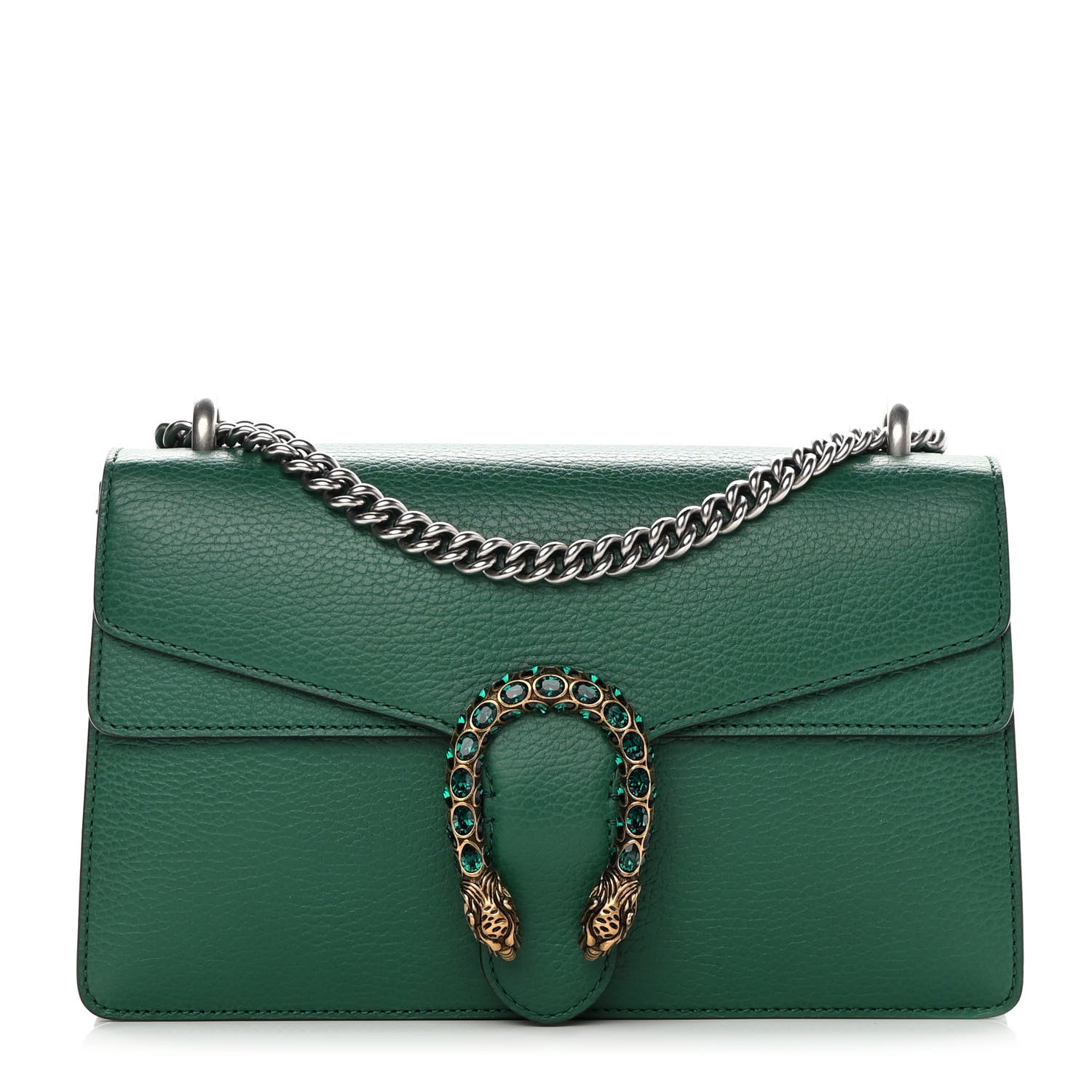 Gucci Pebbled Calfskin Small Dionysus Shoulder Bag Emerald 1 of 13