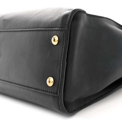 Fendi Vitello Seta Shiny Nappa Medium Peekaboo Iconic Satchel Black 10 of 11