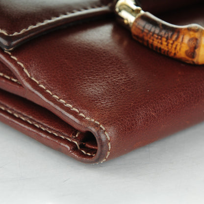 Gucci Calfskin Bamboo D Ring Compact Wallet Brown 8 of 8