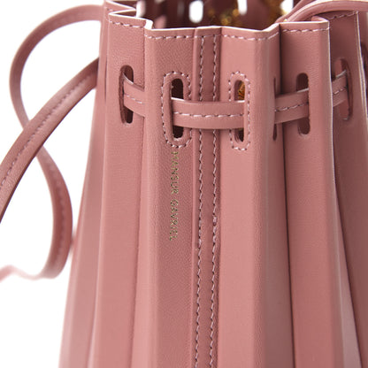 Mansur Gavriel Vegetable Tanned Calfskin Pleated Mini Bucket Bag Blush 9 of 9