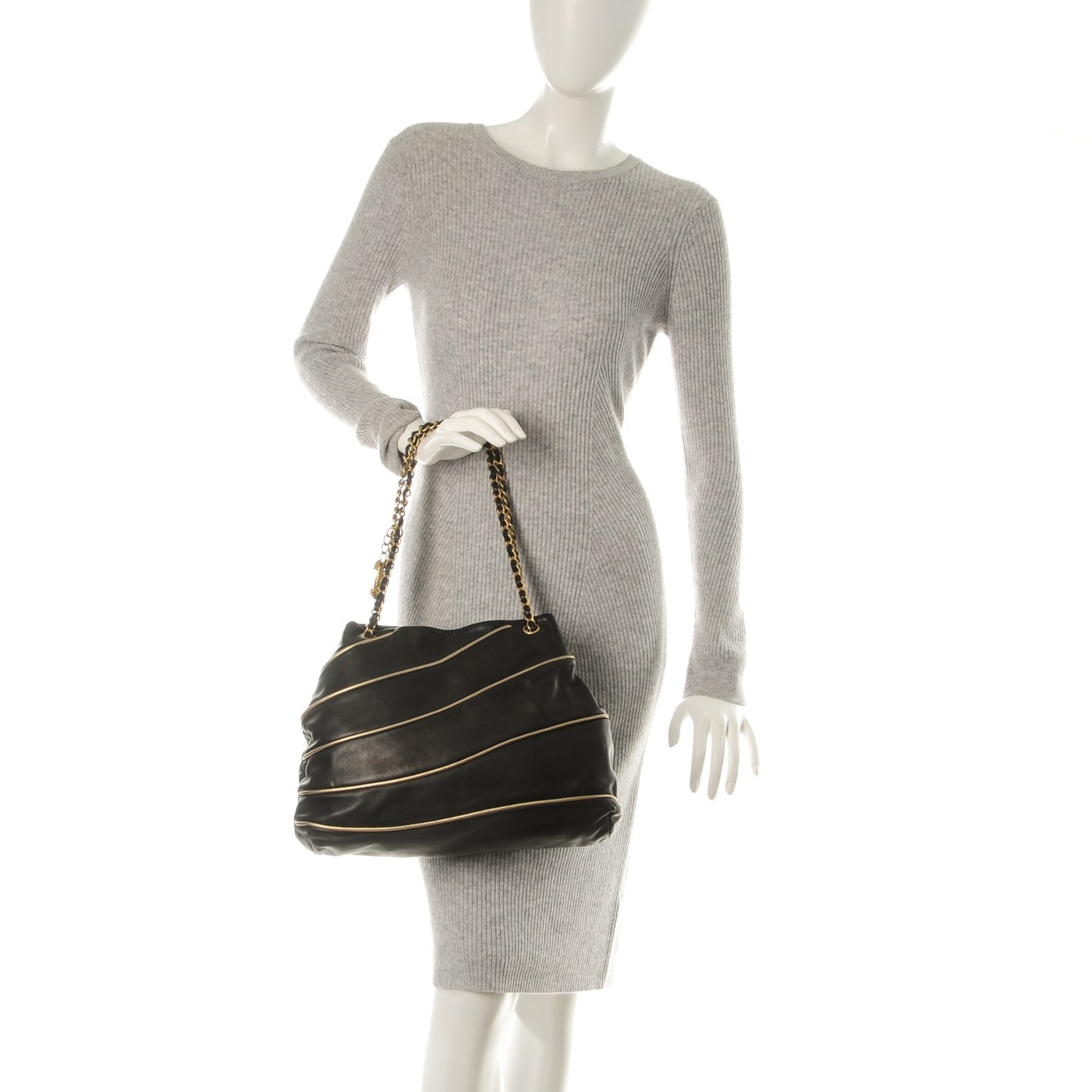 Lambskin Constructivism Tote Black