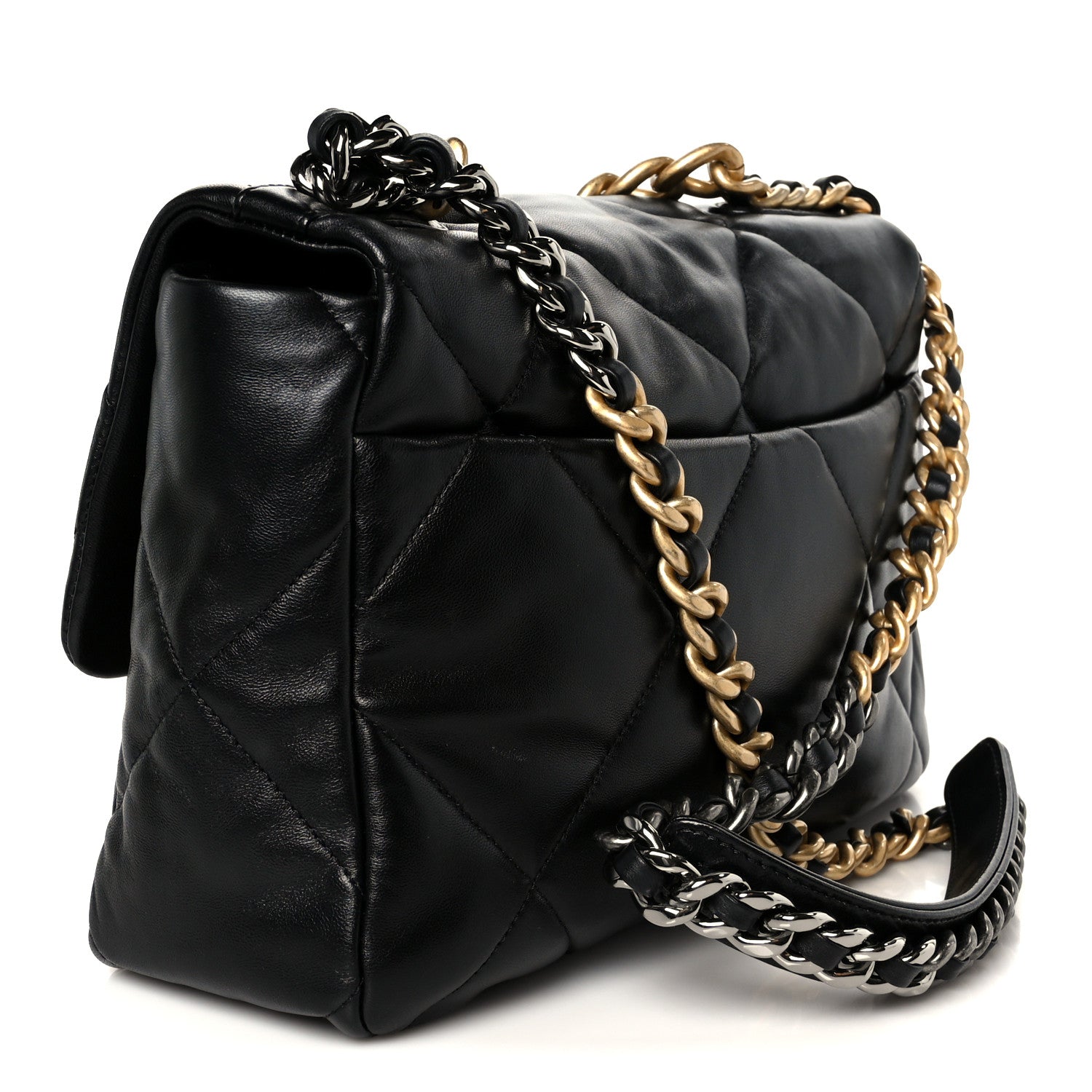 Chanel Lambskin Quilted Large Chanel 19 Flap Black 3 of 10