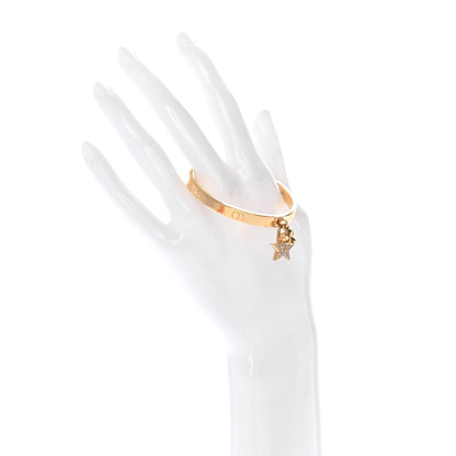 Christian Dior Metal Crystal Lucky Locket Star Bracelet Gold 2 of 8