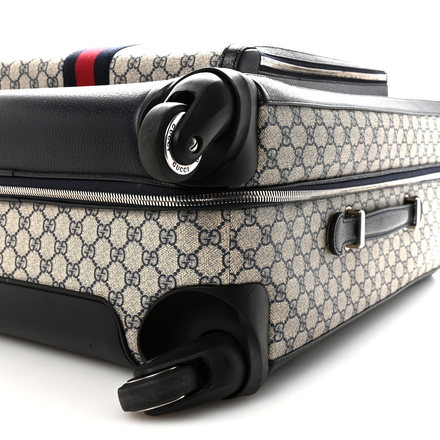 Gucci GG Supreme Monogram Web Medium Savoy Trolley Beige Blue 8 of 8