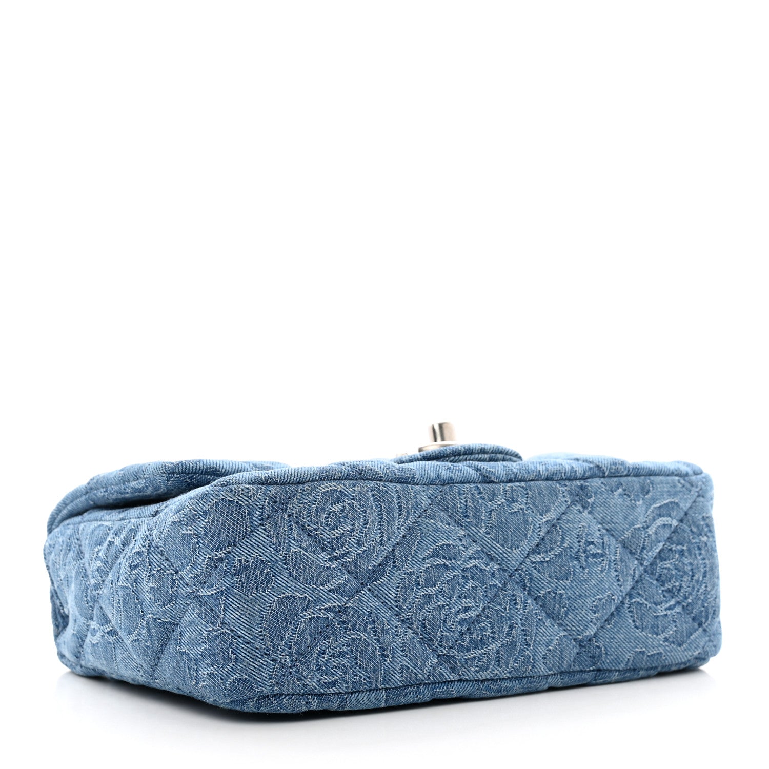 Chanel Denim Quilted Camellia Sweetheart Mini Flap Blue 4 of 10