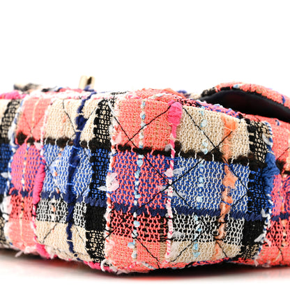 Chanel Tweed Quilted Mini Rectangular Flap Blue Orange Pink 10 of 14
