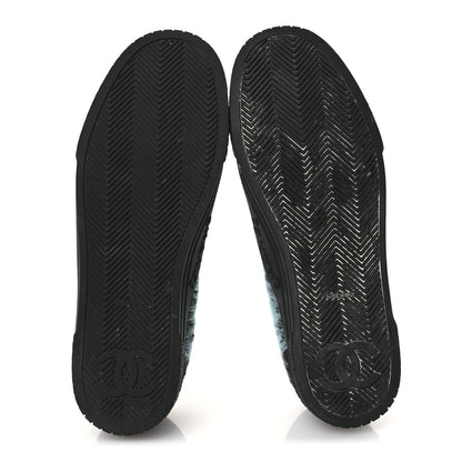 Chanel Metallic Tweed Low Top Sneakers 38 Black Multicolor 7 of 14