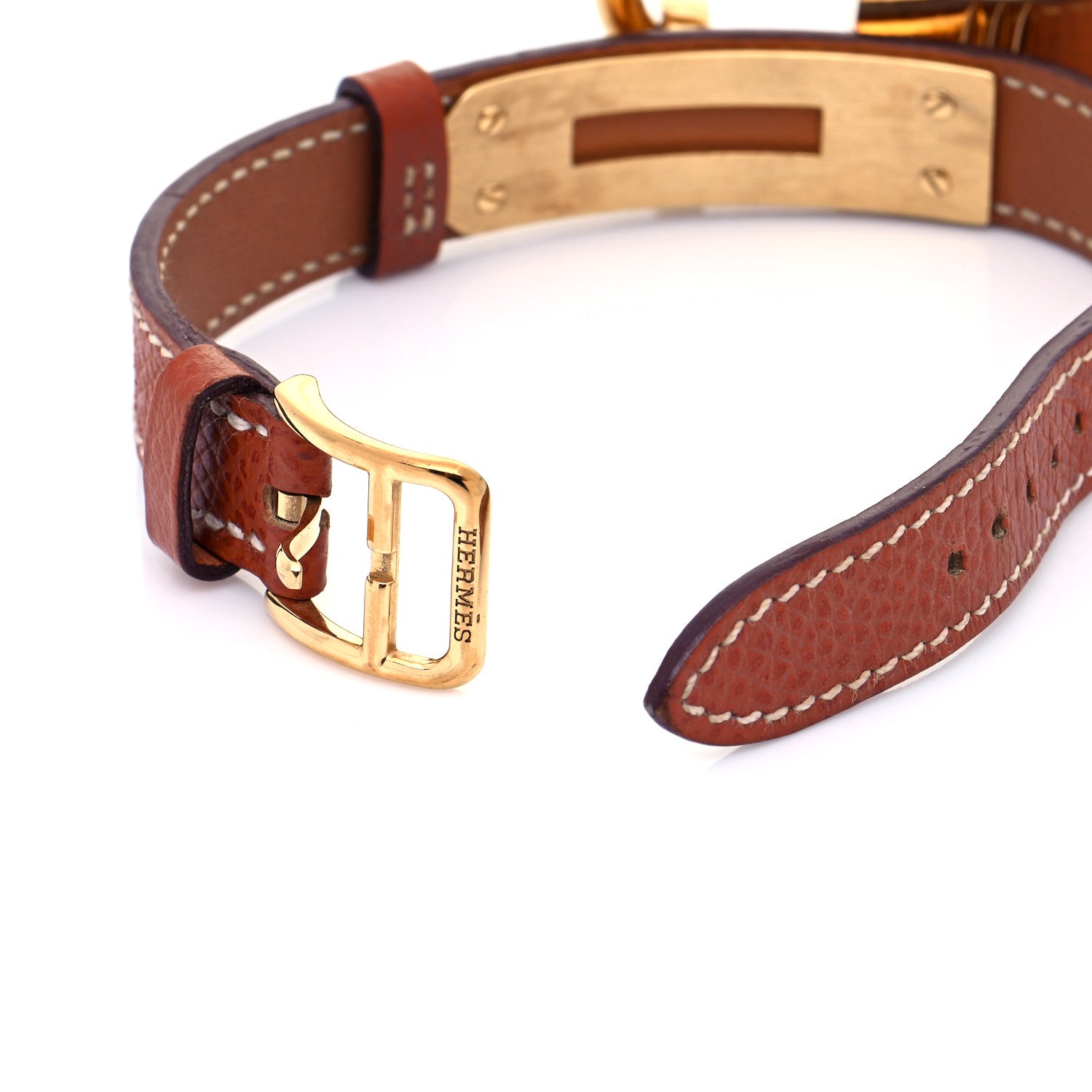 Hermes Stainless Steel Courchevel 20mm Kelly Cadena Quartz Watch Gold 7 of 8