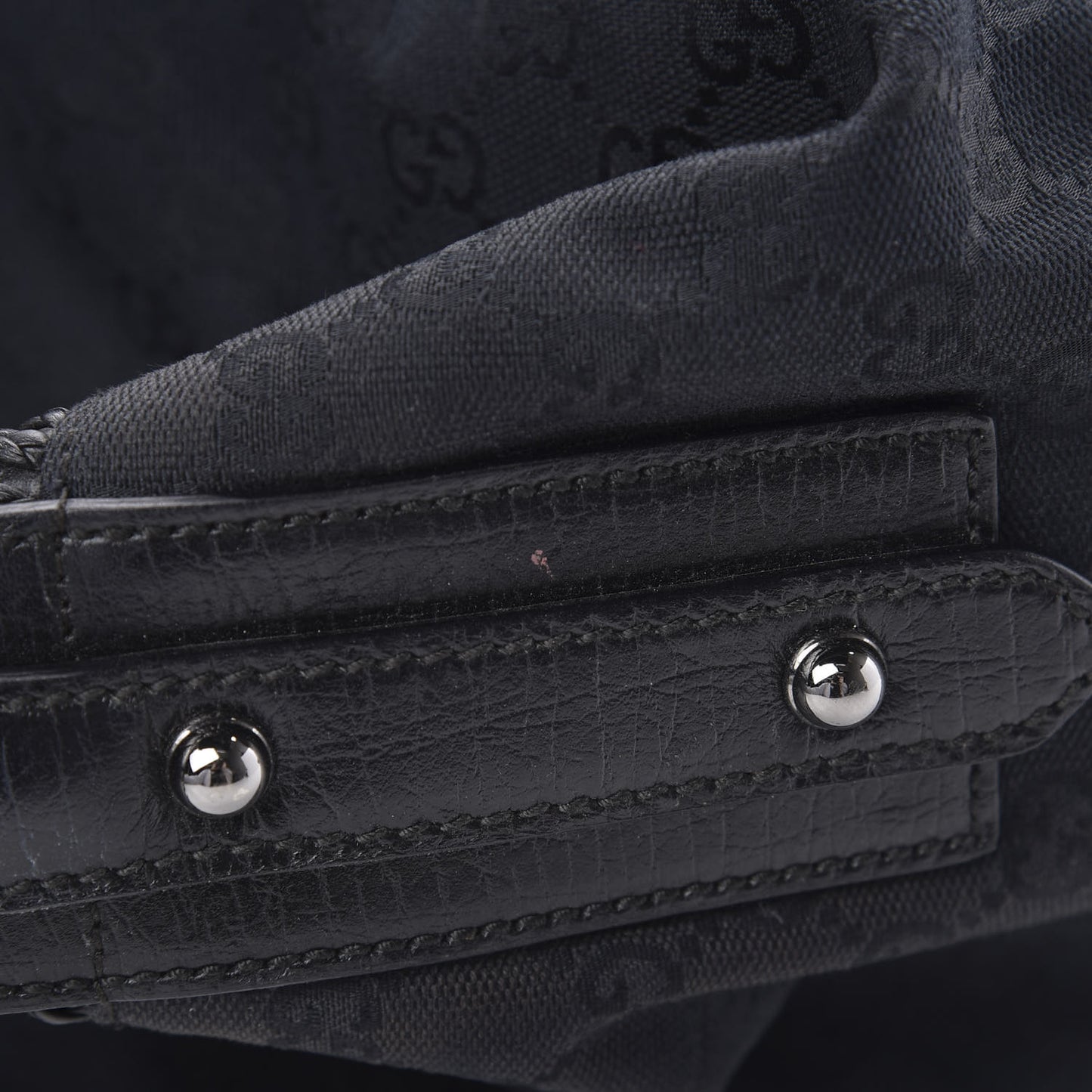 Monogram Large Horsebit Chain Hobo Black