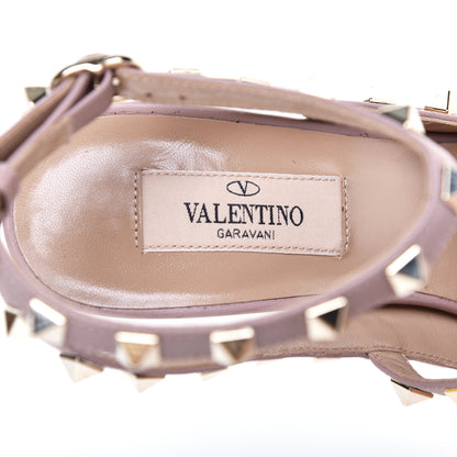 Valentino Garavani Patent Nappa Rockstud Ankle Strap 100mm Pumps 37 Rubin Poudre 6 of 9