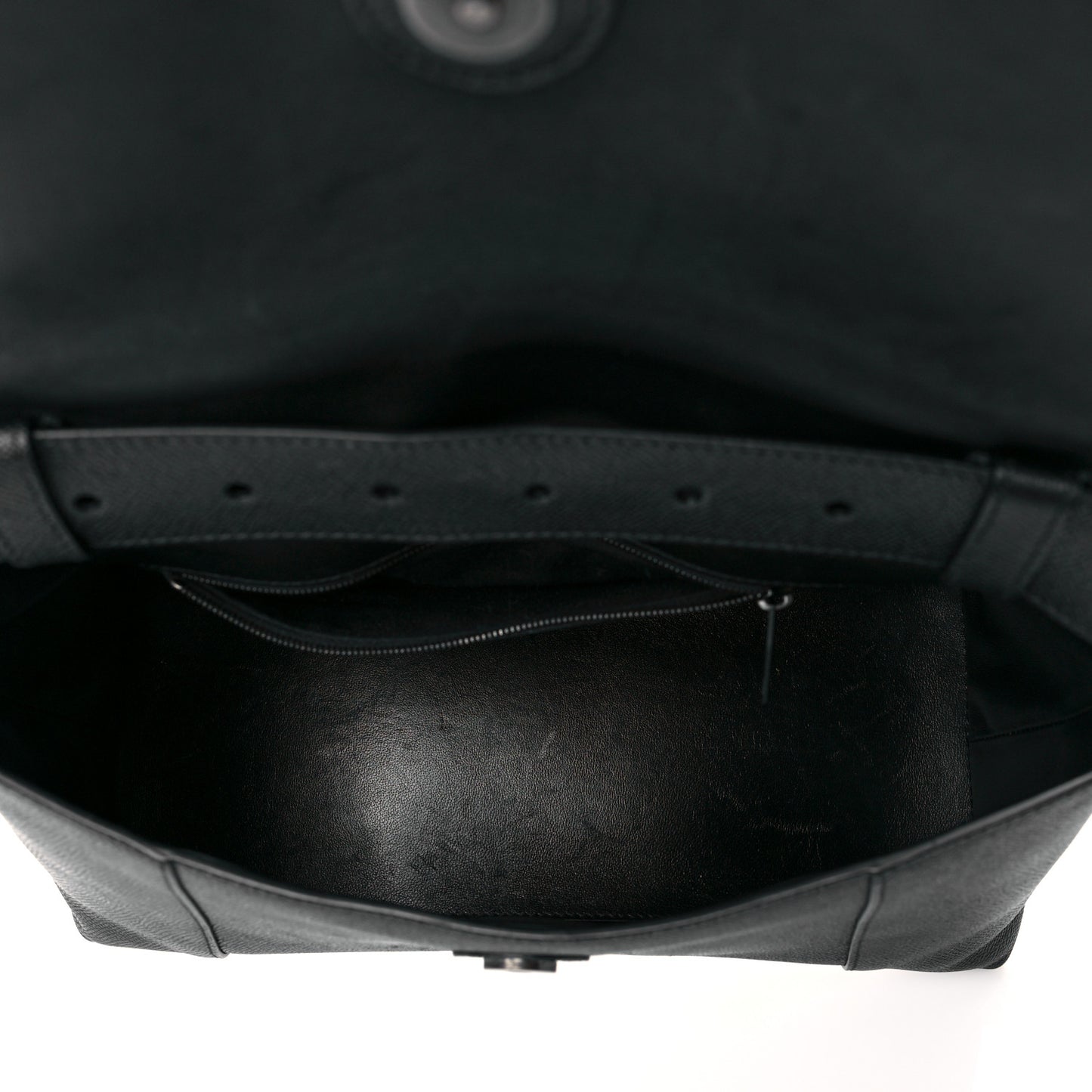 Grained Calfskin Monochrome M Downtown Shoulder Bag Black