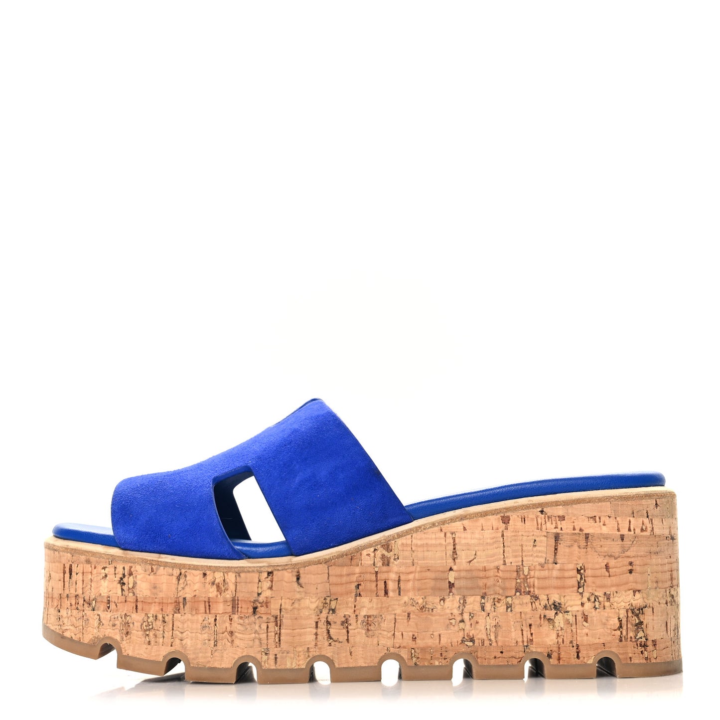 Suede Goatskin Cork Eze 30 Sandals 38 Bleu Ocean