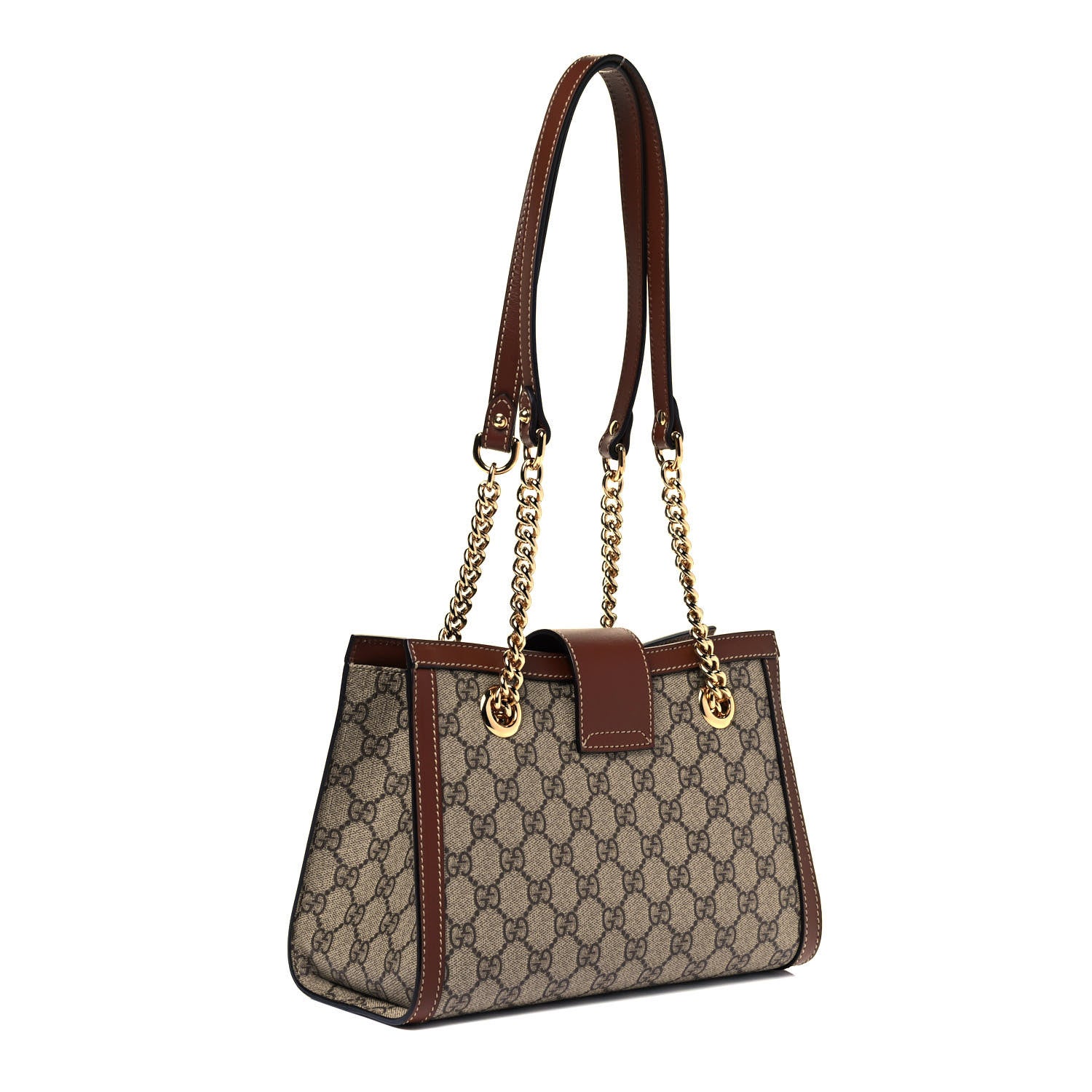 Gucci GG Supreme Monogram Calfskin Small Padlock Tote Beige Ebony Tuscany 3 of 9