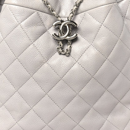 Chanel Caviar Quilted Small Chain Bucket Bag Light Gray 8 of 15