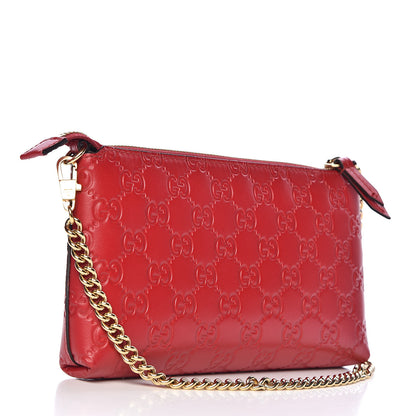 Gucci Guccissima Signature Wrist Wallet Hibiscus Red 3 of 11