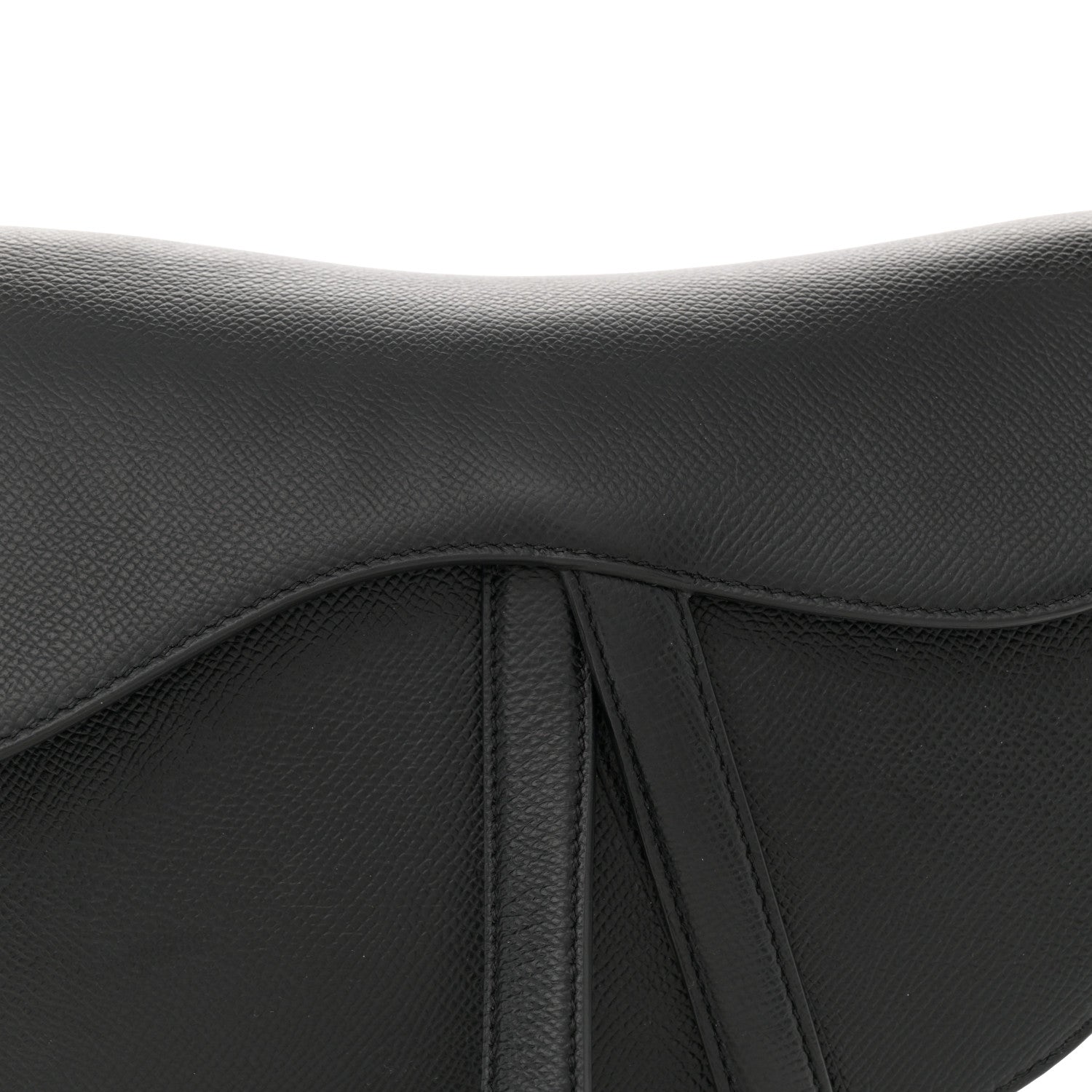 Christian Dior Grained Calfskin Saddle Bag Black 8 of 12