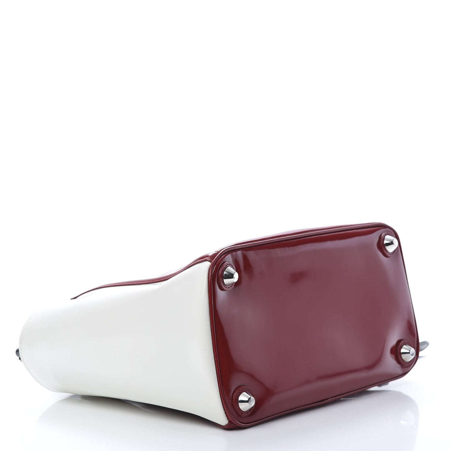 Vernice Tri-Color Tote White Red Black