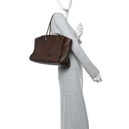 The Row Polished Saddle Calfskin Marlo 14 Dark Brown 2 of 12