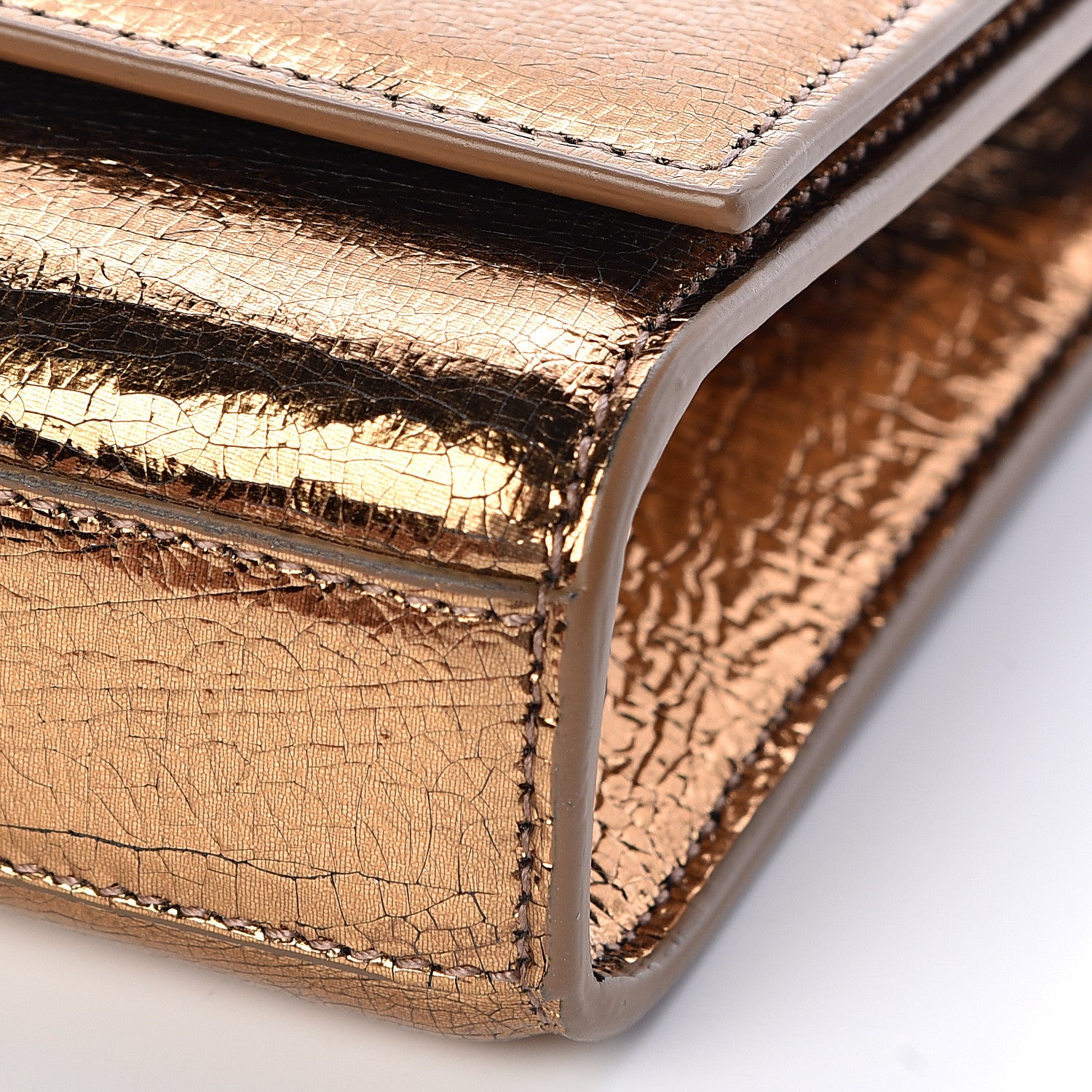 Saint Laurent Metallic Calfskin Small Classic Monogram Kate Satchel Bronze 9 of 9