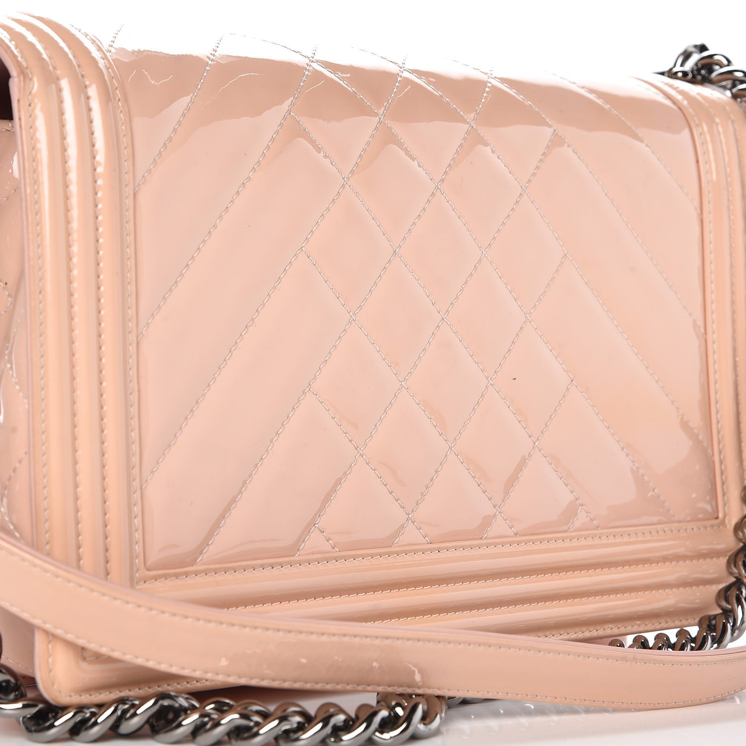 Chanel Patent Chevron New Medium Boy Flap Light Pink 15 of 16