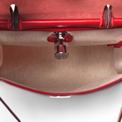 Hermes Toile H Berline Vache Hunter Herbag Zip PM 31 Rouge Piment Ecru 5 of 7