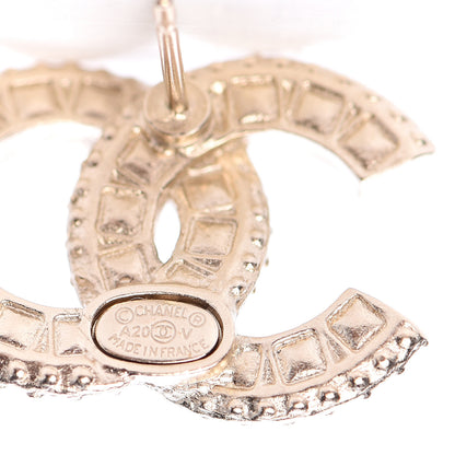 Chanel Crystal Timeless CC Earrings Light Gold 4 of 5