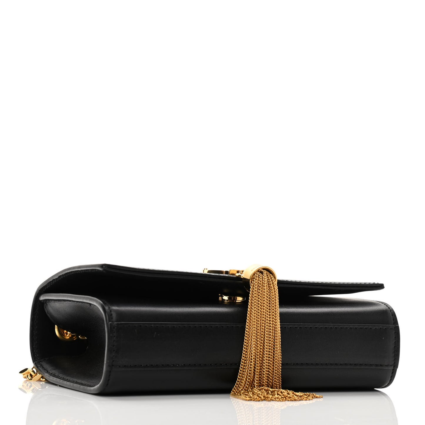 Calfskin Small Classic Monogram Kate Tassel Satchel Black