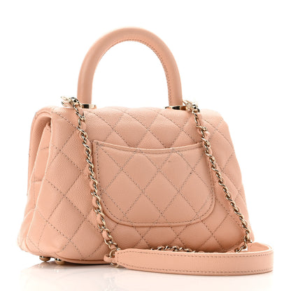 Chanel Caviar Quilted Extra Mini Coco Handle Flap Rose Clair 2 of 9