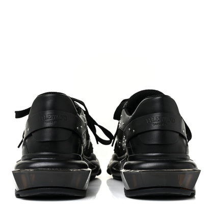Valentino Garavani Calfskin Studded Womens Bounce Sneakers 36.5 Black 4 of 10