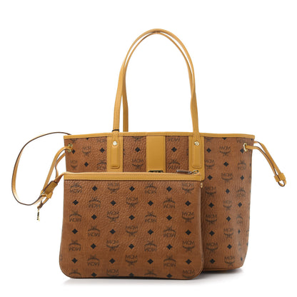 MCM Visetos Medium Liz Reversible Shopper Tote Cognac Yellow 1 of 18