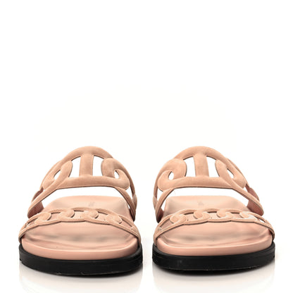 Hermes Suede Goatskin Extra Sandals 41 Rose Opaline 2 of 11