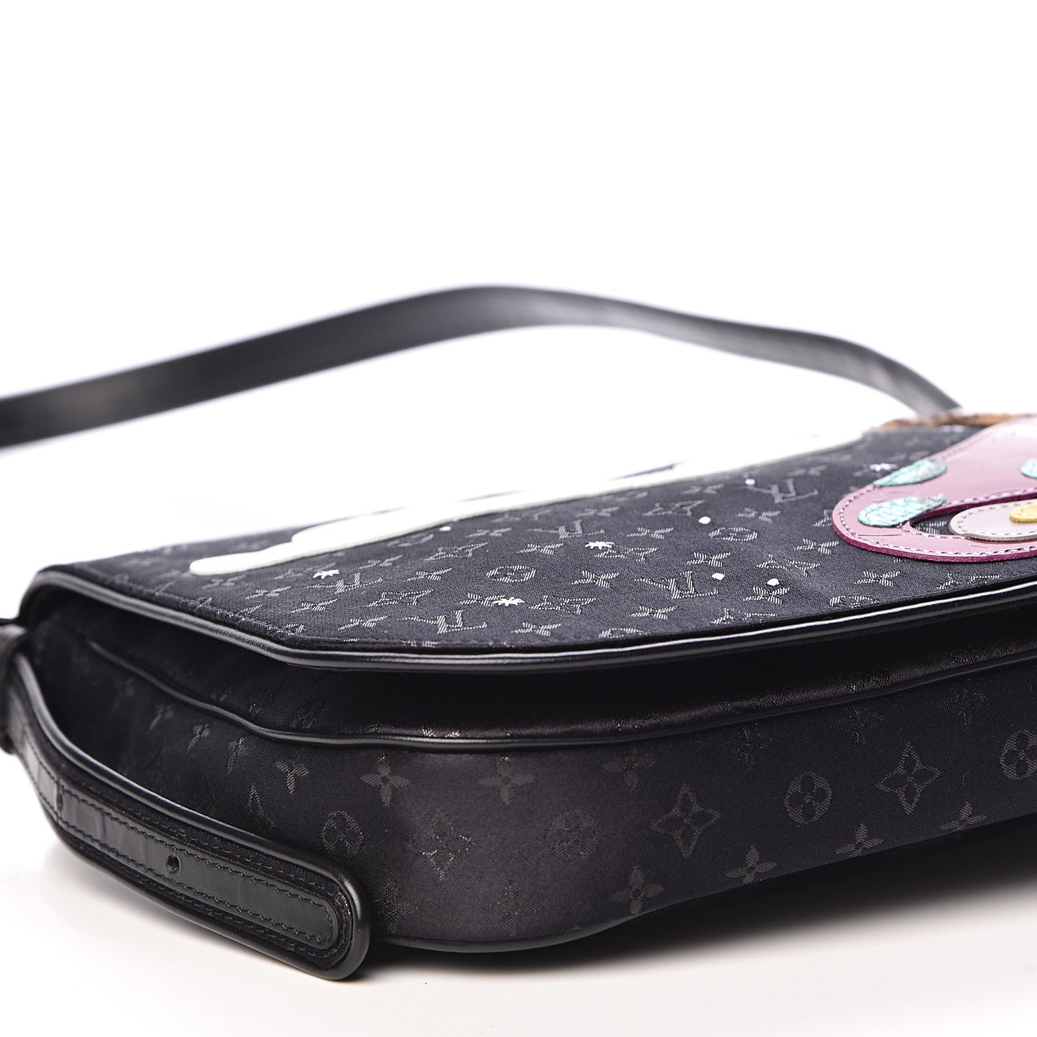 Louis Vuitton Satin Mini Monogram Conte De Fees Patchwork Musette Black 7 of 9