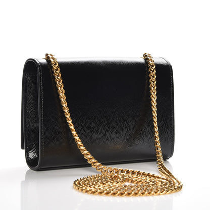 Saint Laurent Grain De Poudre Small Monogram Kate Satchel Black 3 of 6