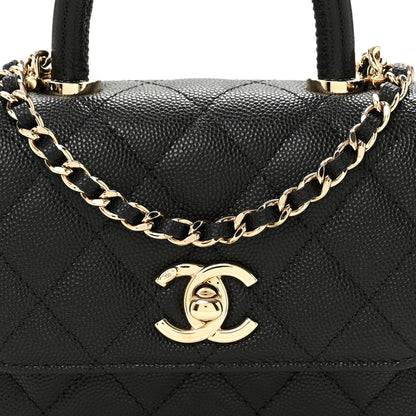 Chanel Caviar Quilted Coco Handle Clutch With Chain Black 8 of 11