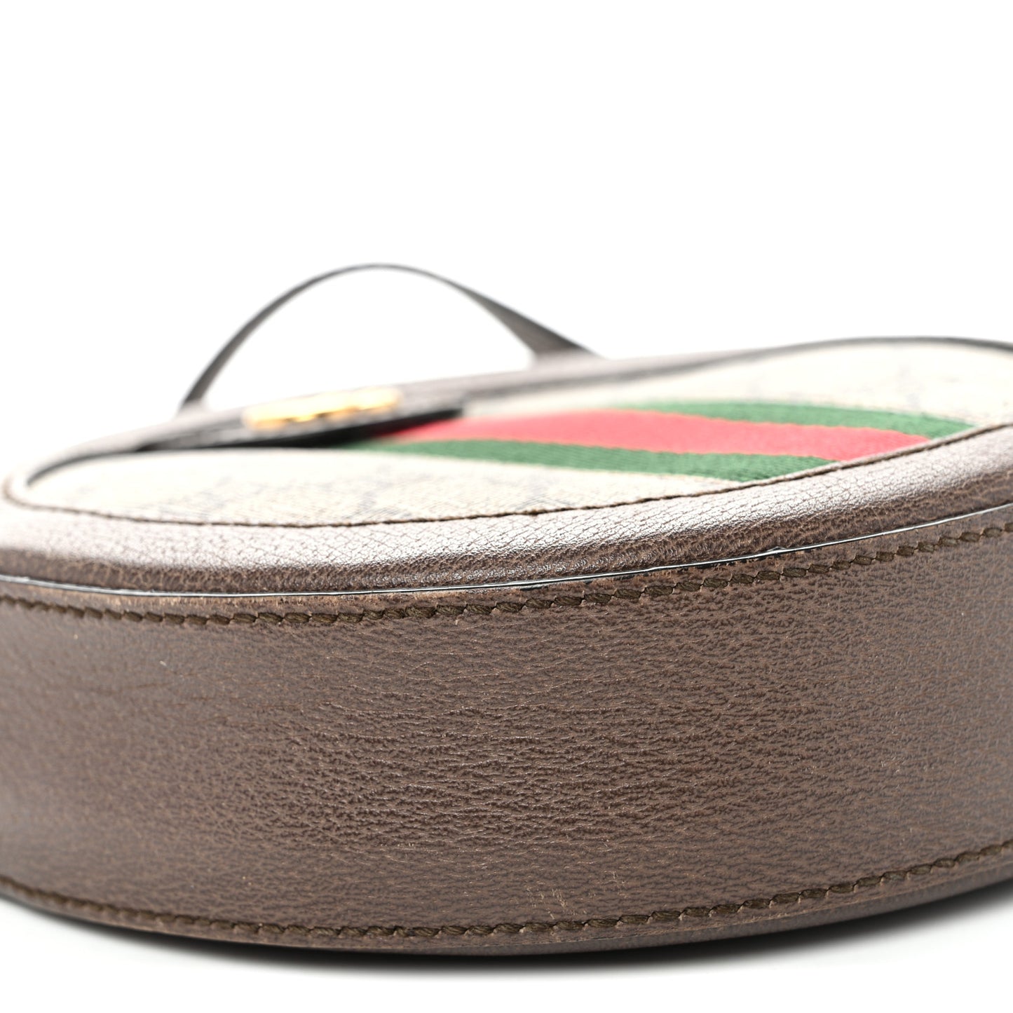 GG Supreme Monogram Web Mini Ophidia Round Shoulder Bag Brown