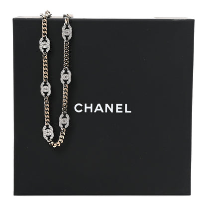 Chanel Crystal Chain CC Link Necklace Gold Silver 5 of 5