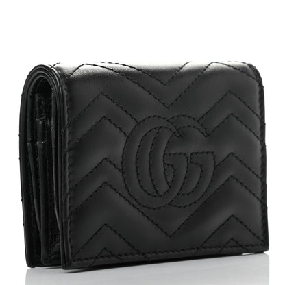 Gucci Calfskin Matelasse GG Marmont Card Case Wallet Black 3 of 7