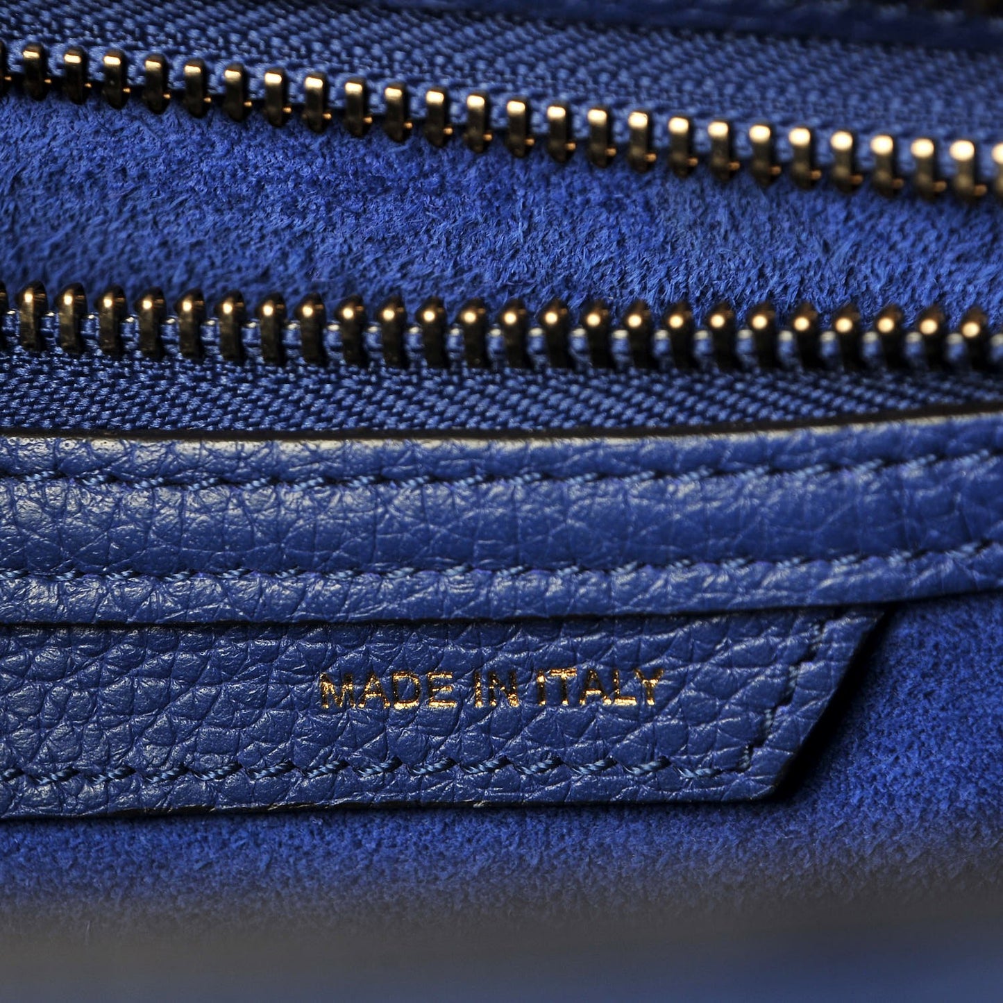 Drummed Calfskin Micro Luggage Indigo