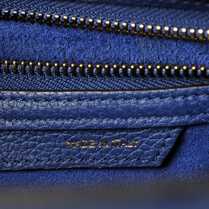 Celine Drummed Calfskin Micro Luggage Indigo 8 of 11