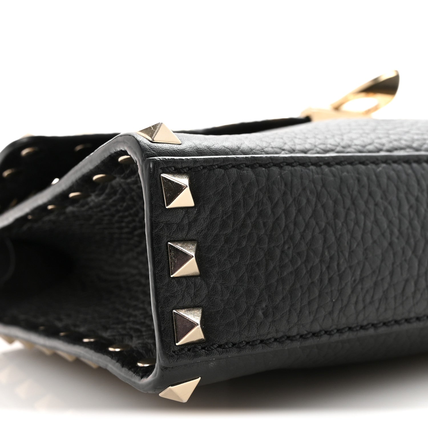 Valentino Garavani Pebbled Calfskin Medium Rockstud Flip Lock Crossbody Bag Black 8 of 9
