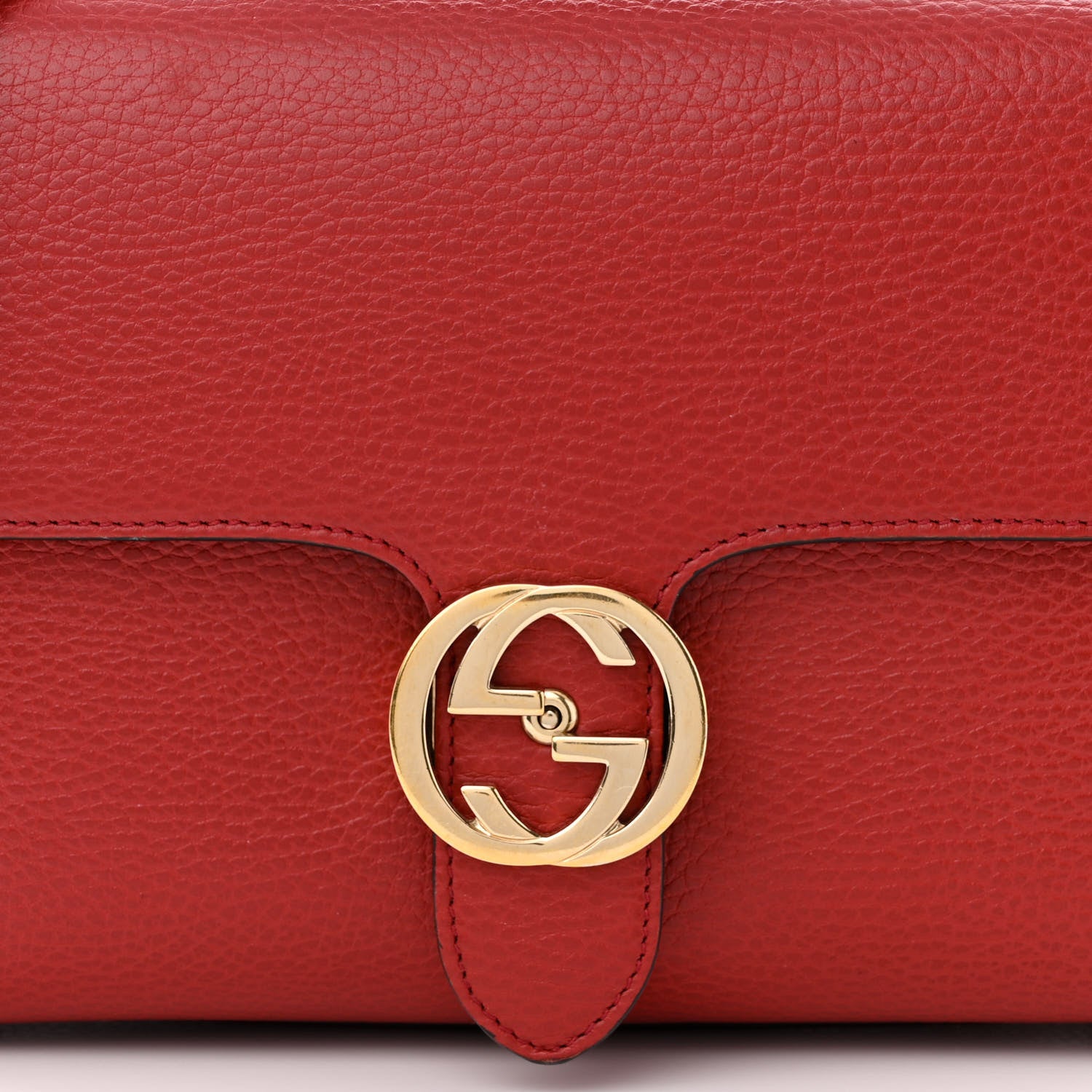 Gucci Dollar Calfskin Interlocking G Top Handle Shoulder Bag Red 8 of 11