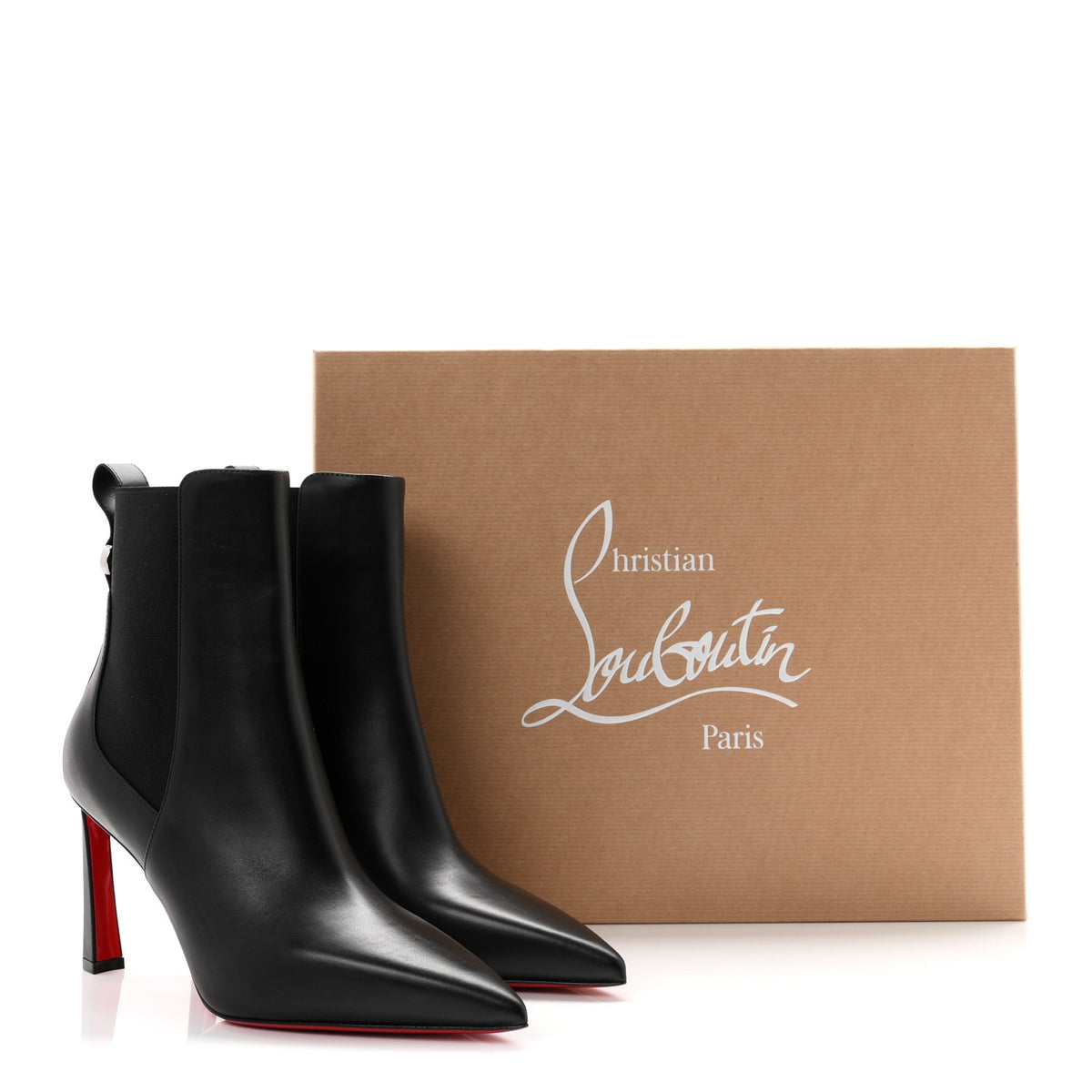 Christian Louboutin Calfskin Condodo 85 Ankle Boots 39 Black 9 of 9