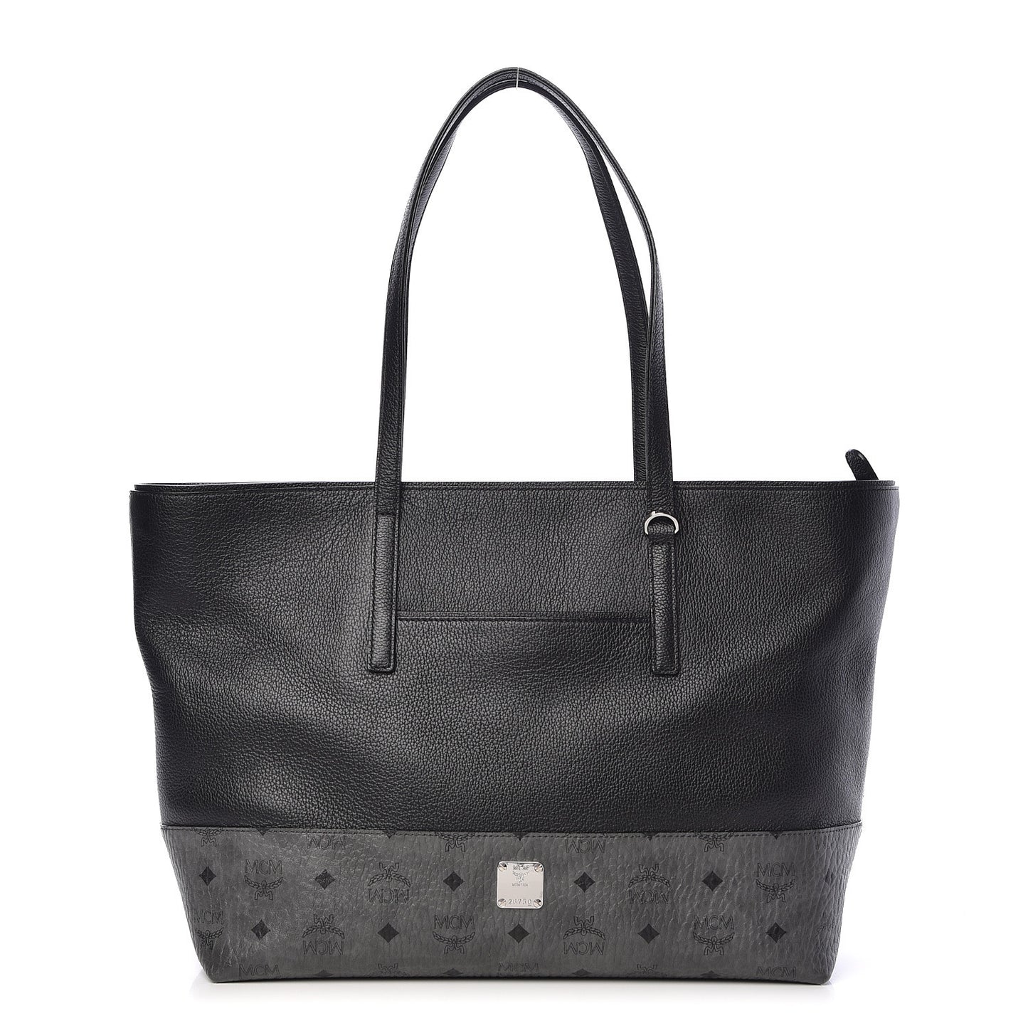 Calfskin Visetos Anya Shopper Tote Black